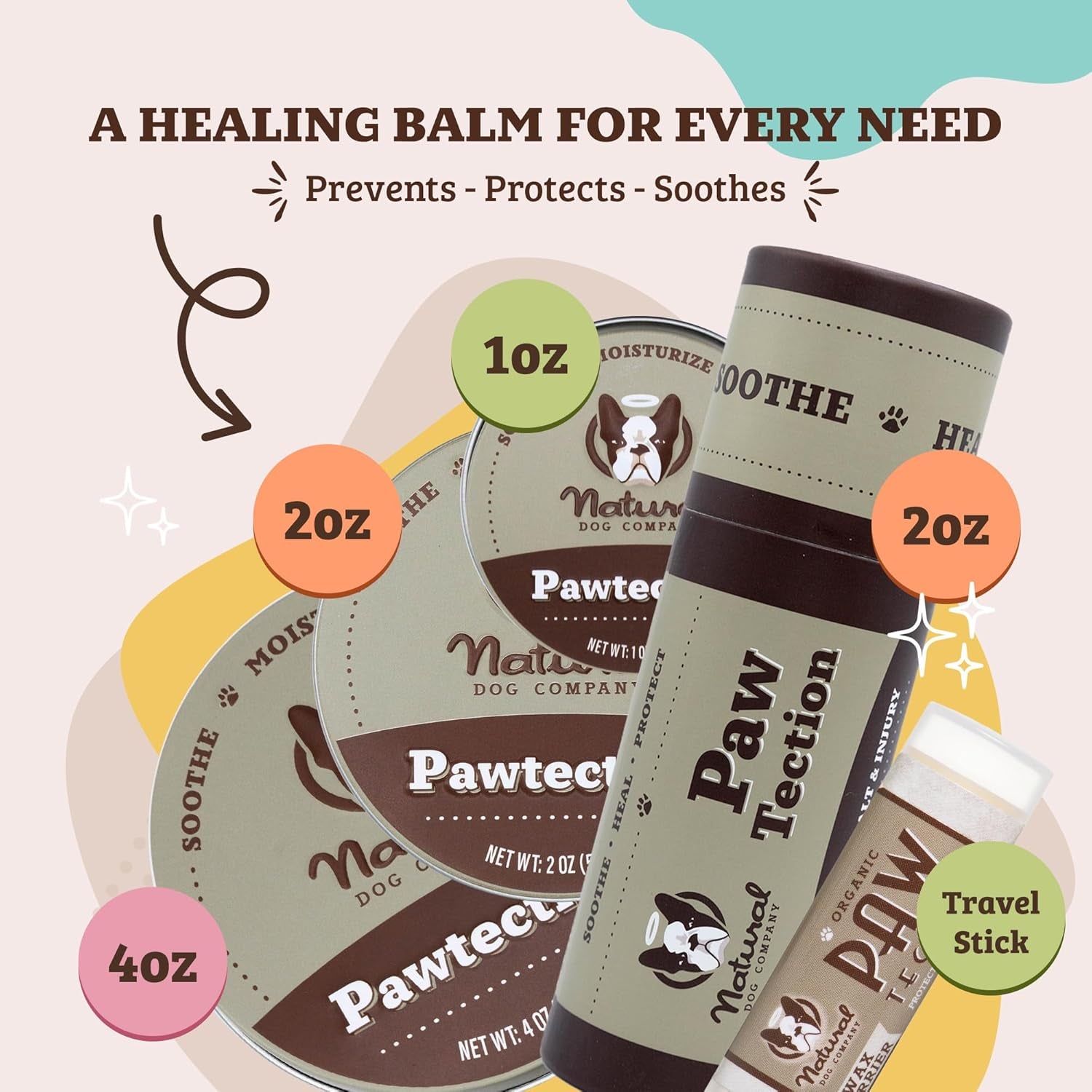Pawtection Balm for Dogs – Winter Paw Protection from Snow, Ice & Salt, Wax-Based Paw Barrier Balm, All Breeds for Cold Weather Walks & Outdoor Adventures, Lick-Safe, 1 Oz Tin