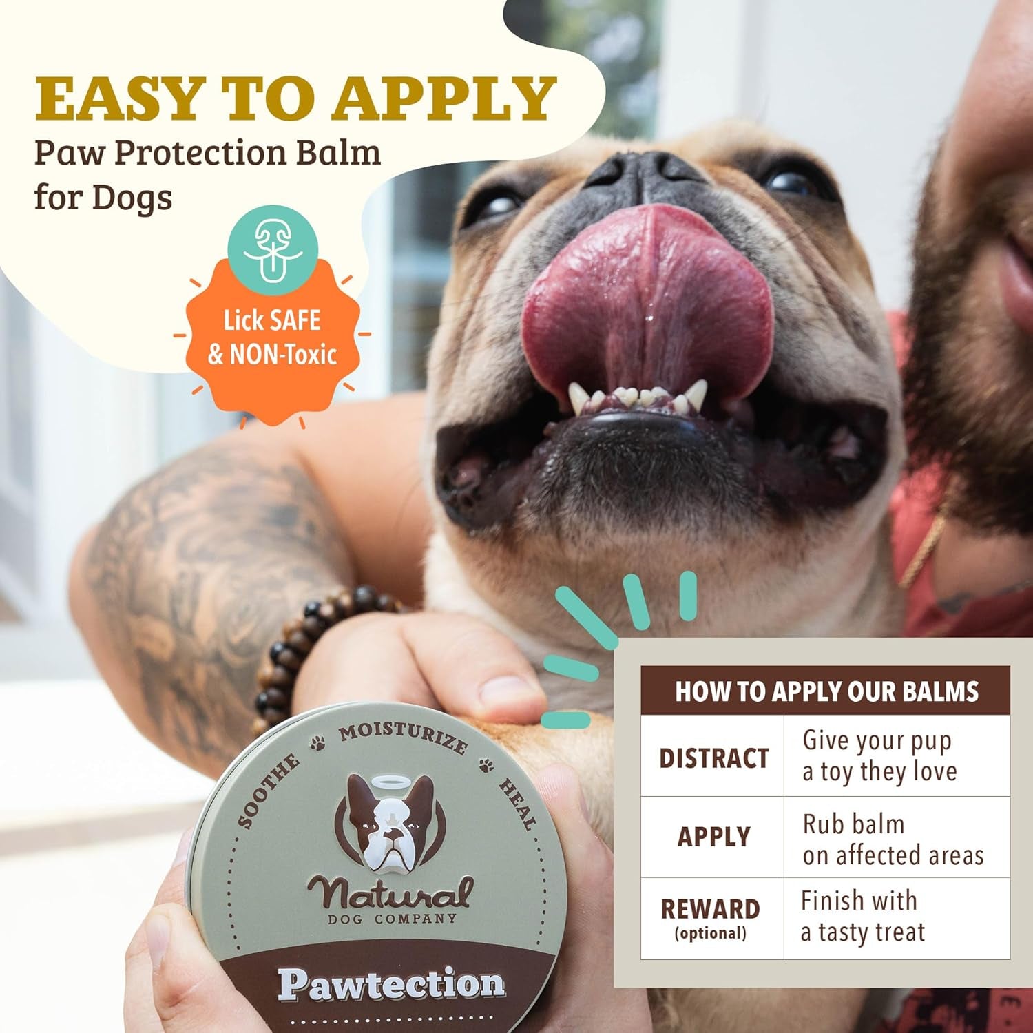Pawtection Balm for Dogs – Winter Paw Protection from Snow, Ice & Salt, Wax-Based Paw Barrier Balm, All Breeds for Cold Weather Walks & Outdoor Adventures, Lick-Safe, 1 Oz Tin