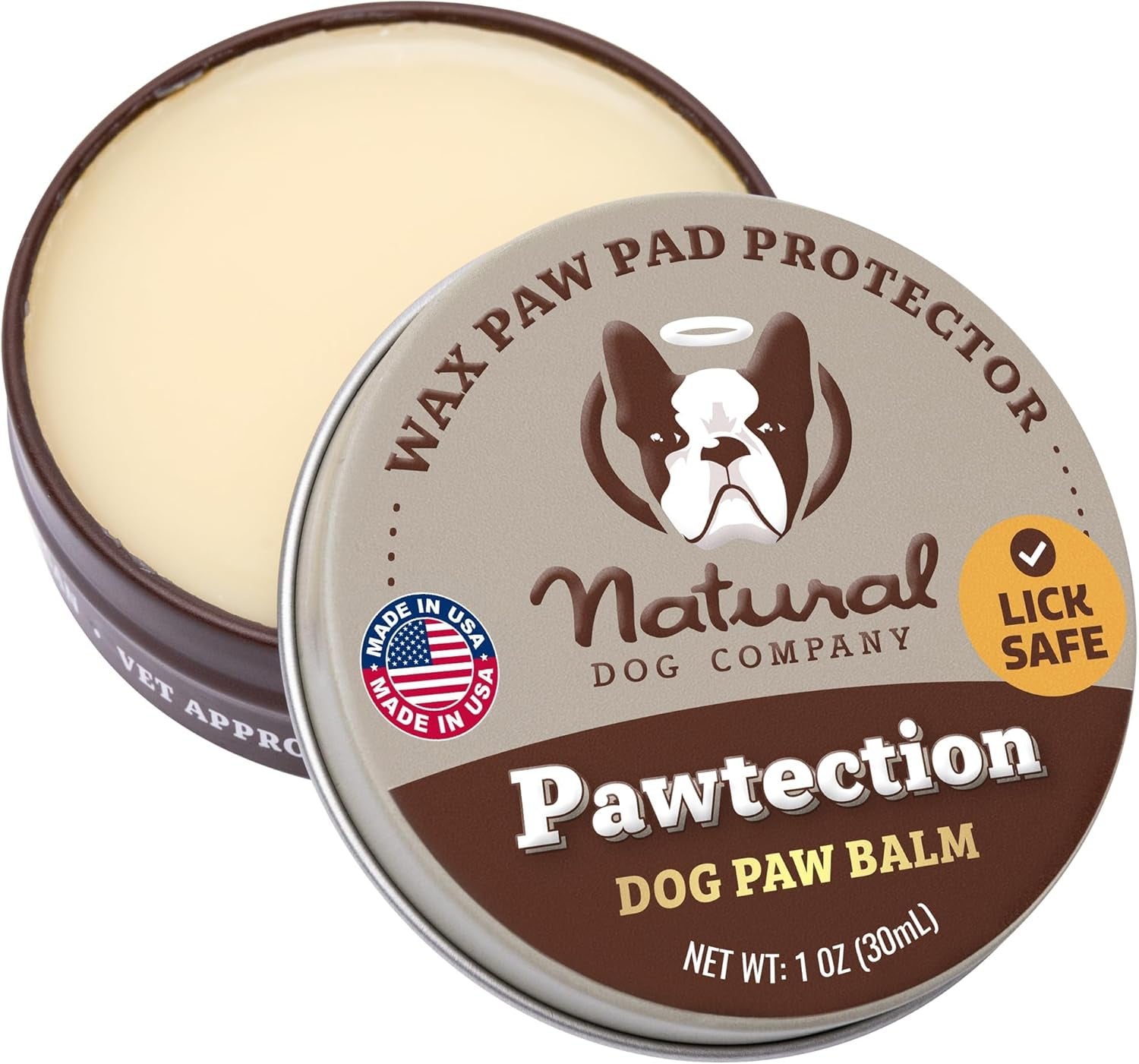 Pawtection Balm for Dogs – Winter Paw Protection from Snow, Ice & Salt, Wax-Based Paw Barrier Balm, All Breeds for Cold Weather Walks & Outdoor Adventures, Lick-Safe, 1 Oz Tin