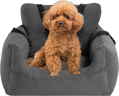 Dog Car Seat，Pet Booster Seat Dog Bed Pet Travel Safety Car Seat with Storage Pocket for Small Dogs or Cats