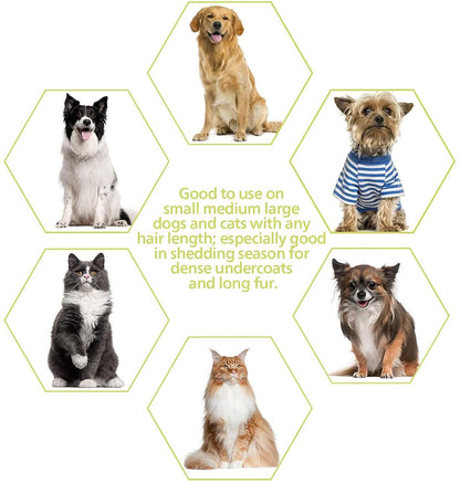 Self-Cleaning Slicker Brush for Long and Short Haired Dogs, Cats, and Shedding Control - Large and Versatile Grooming Tool
