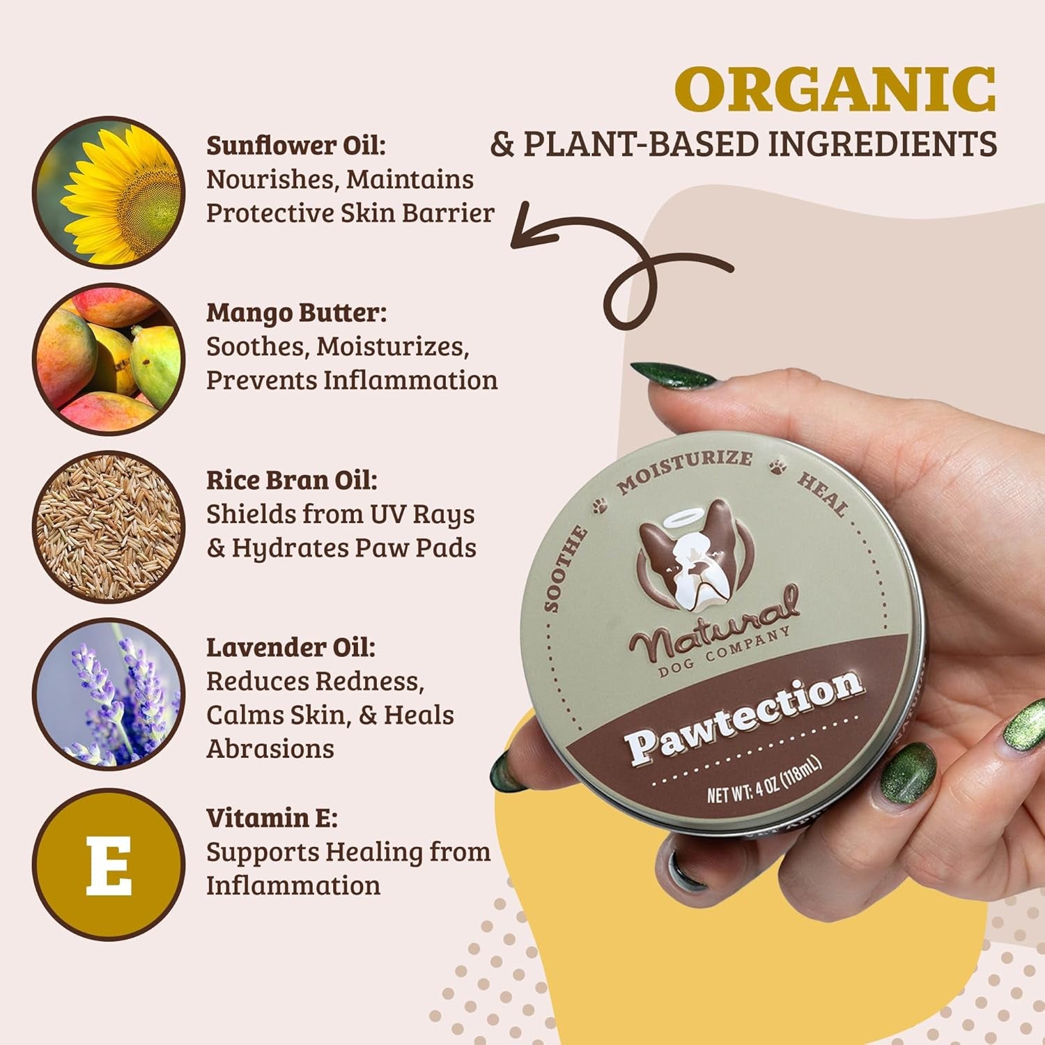 Pawtection Balm for Dogs – Winter Paw Protection from Snow, Ice & Salt, Wax-Based Paw Barrier Balm, All Breeds for Cold Weather Walks & Outdoor Adventures, Lick-Safe, 1 Oz Tin